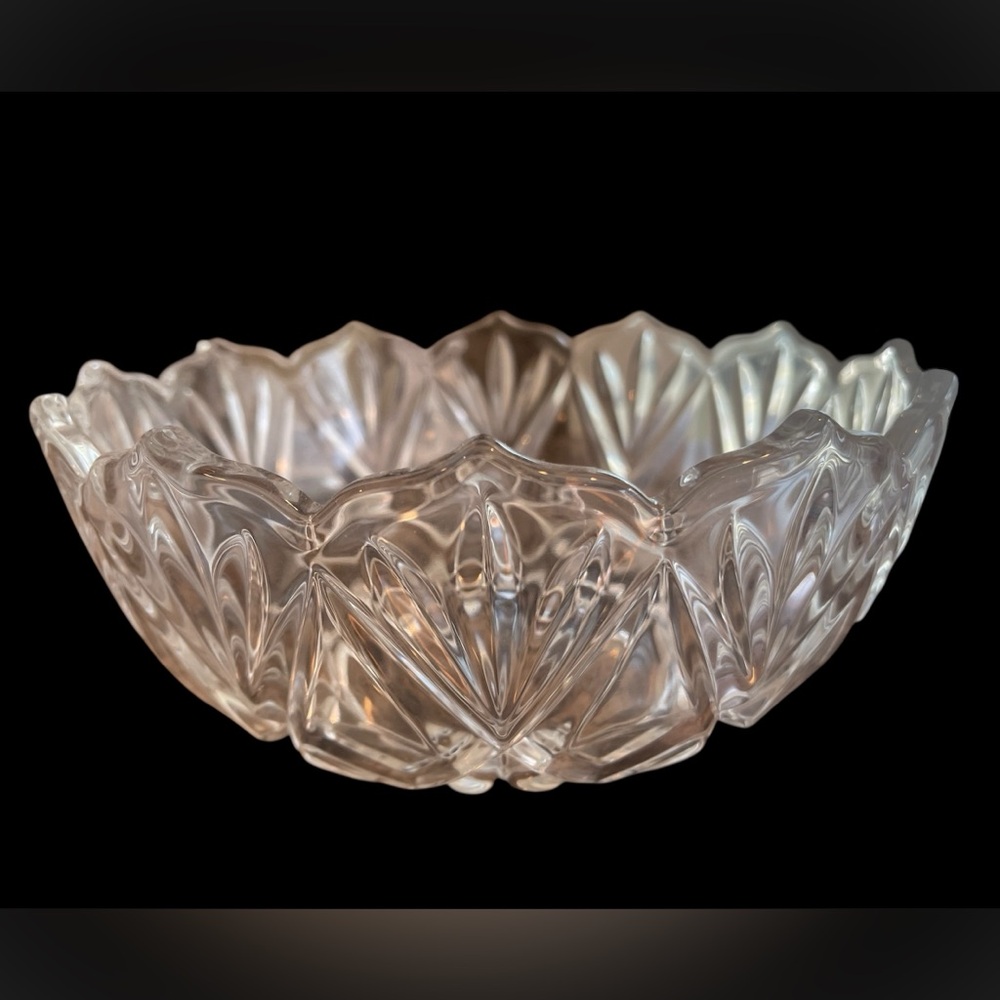 Vintage Crystal Scalloped Edge Bowl